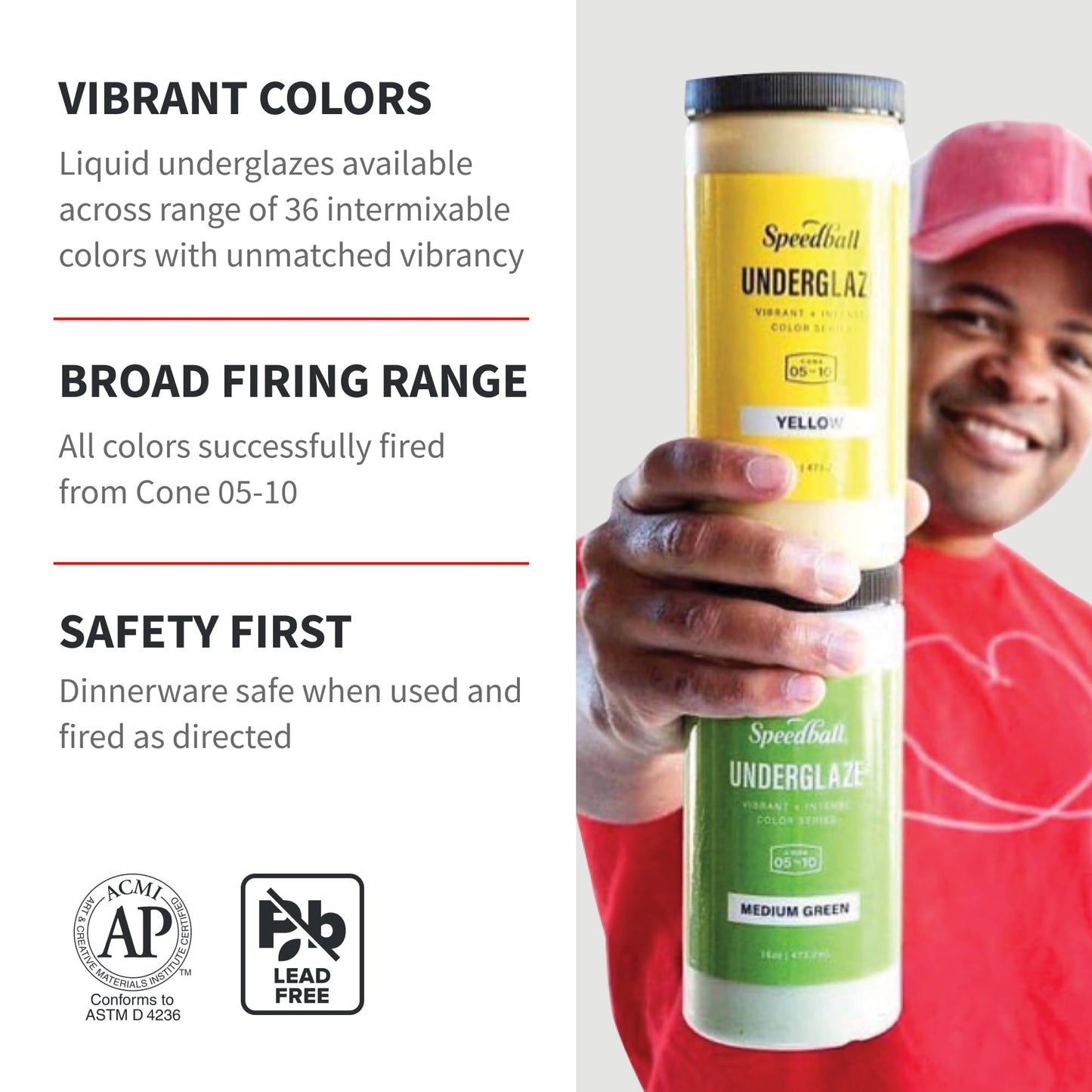 Speedball Underglaze 12-Color Underglaze Set, Sampler Pack, 2 Ounce Jars