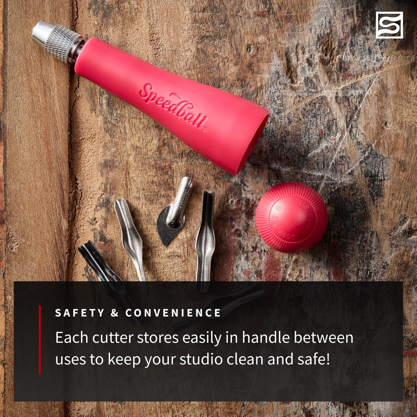 Speedball Block Printing Fabric Deluxe Kit, 14 Pieces, Includes Inks, Brayer, Bench Hook, Lino Handle and Cutters, Speedy-Carve Relief Blocks