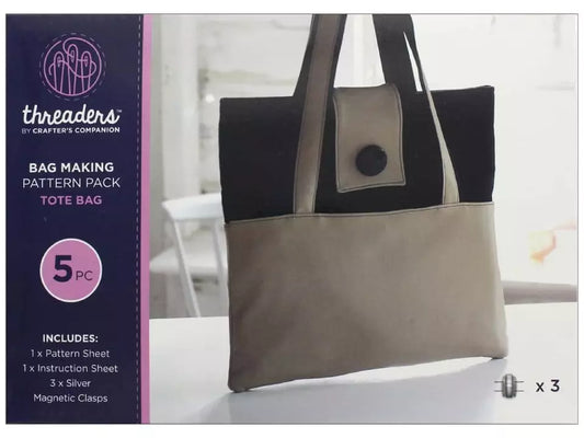 Crafters Companion Threaders Bag Making Pattern Pack Tote Bag Kit