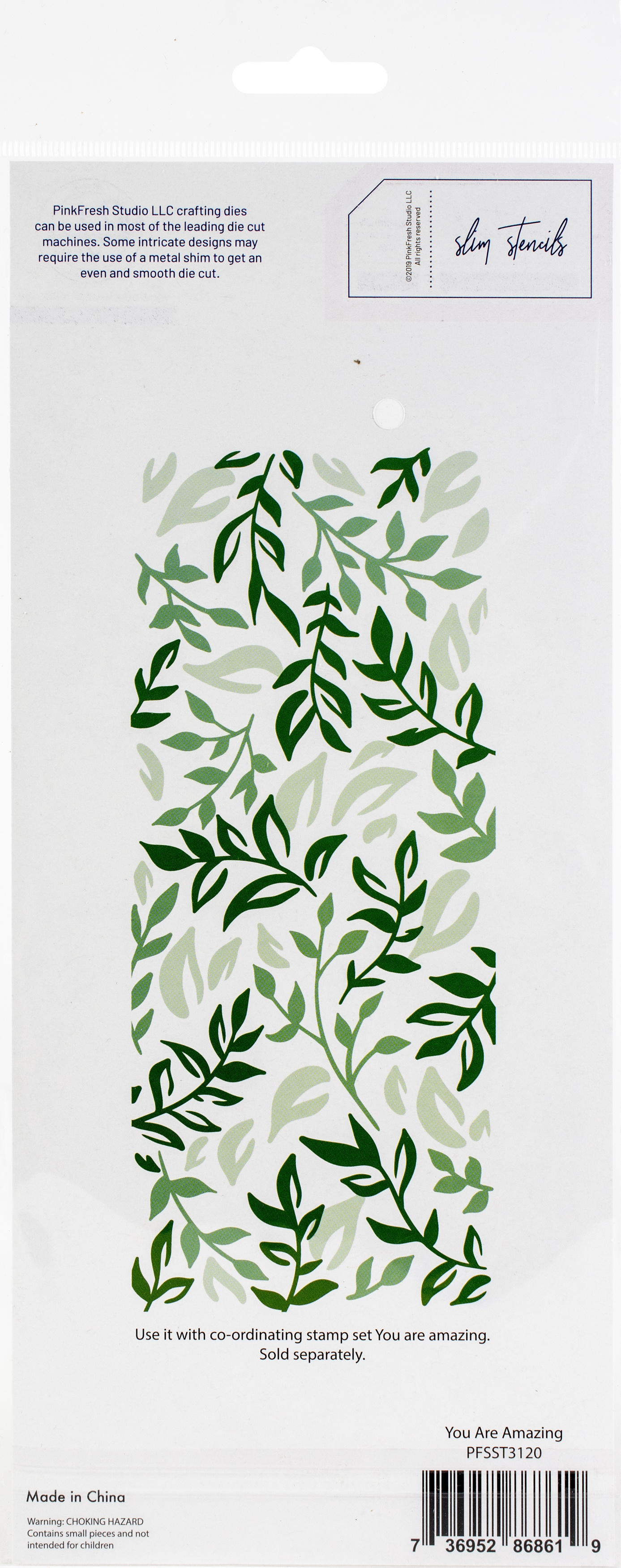 Pinkfresh Studio Slimline Stencils 4"X9" 3/Pkg-You Are Amazing