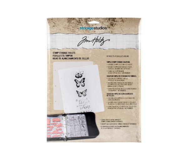 Tim Holtz Storage Studios Stamp Storage Binder Refills 8/Pkg
