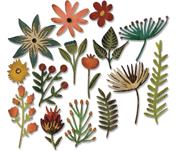 Sizzix Thinlits Dies By Tim Holtz -Funky Floral #3