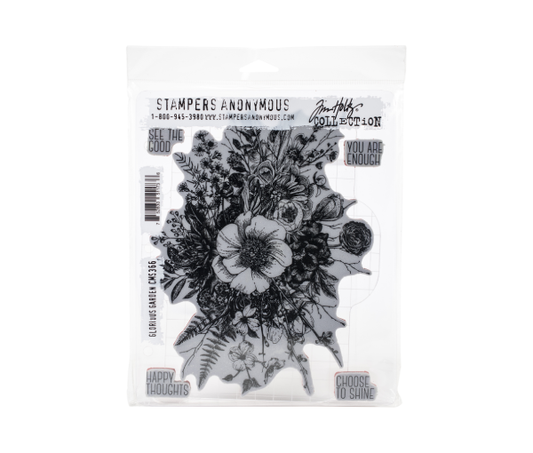 Tim Holtz Cling Stamps 7"X8.5"-Glorious Garden