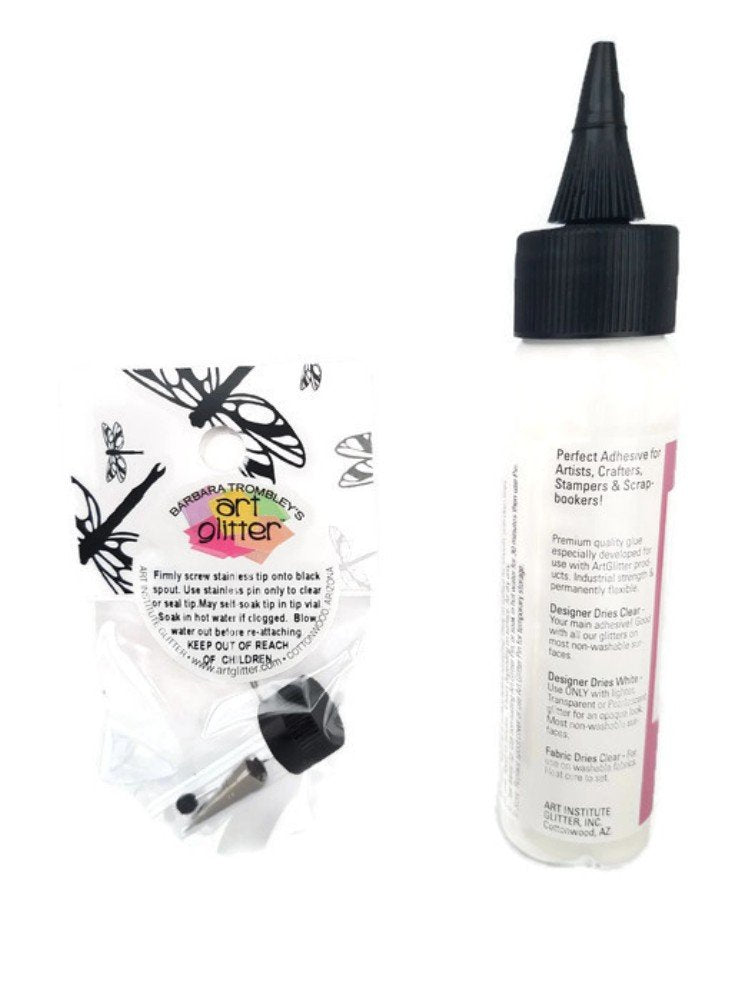 Designer Dries Clear Adhesive 2 oz with Ultra Fine Metal Tip