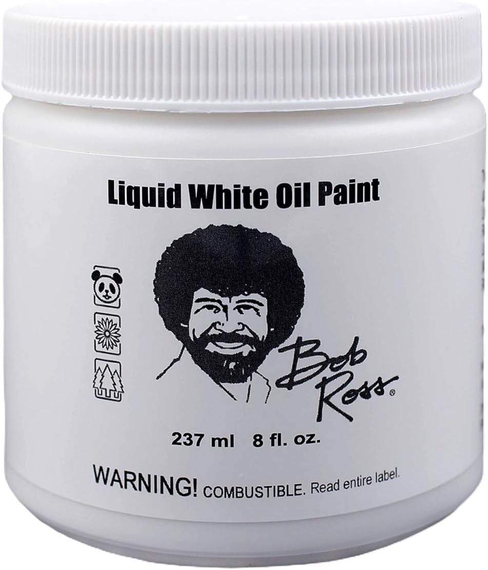 Bob Ross Liquid White Oil Paint, 8oz jar