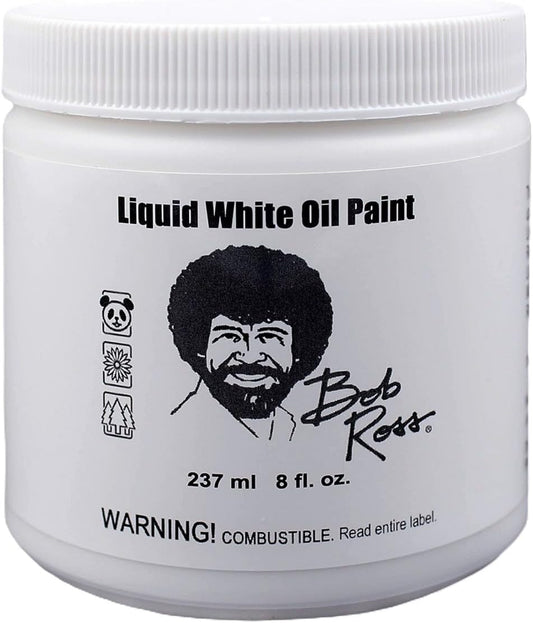 Bob Ross Liquid White Oil Paint, 8oz jar