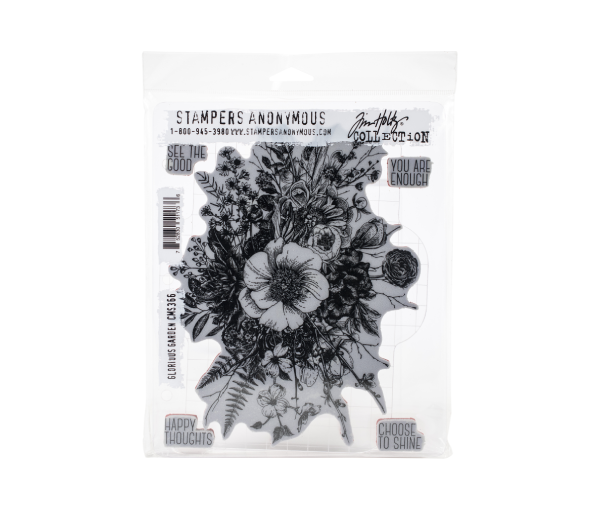 Tim Holtz Cling Stamps 7"X8.5"-Glorious Garden